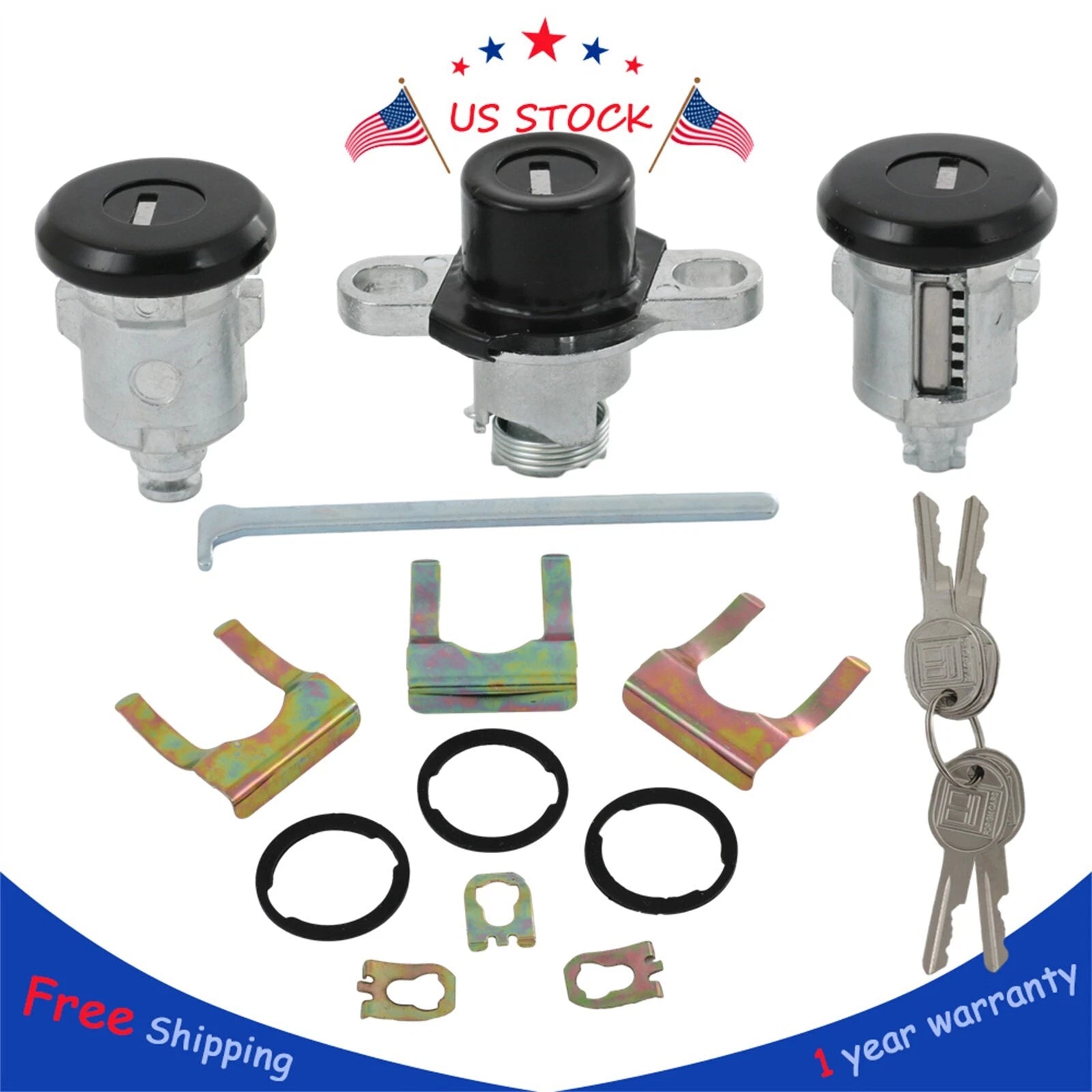 Set of 2 Door & Hatch Lock Cylinder Face Caps for Camaro Firebird (1993–2002)