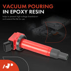 6 Pack Red Ignition Coils for Toyota Camry and Highlander (2002-2006)