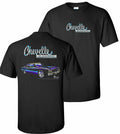 Chevelle T-Shirt Black 1969 Blue Script for Chevrolet Chevelle (1969–1969)