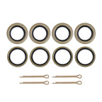 Set of 4 Galvanized Trailer Hub Kits for 2k lbs Spindle (1" or 1.0625")