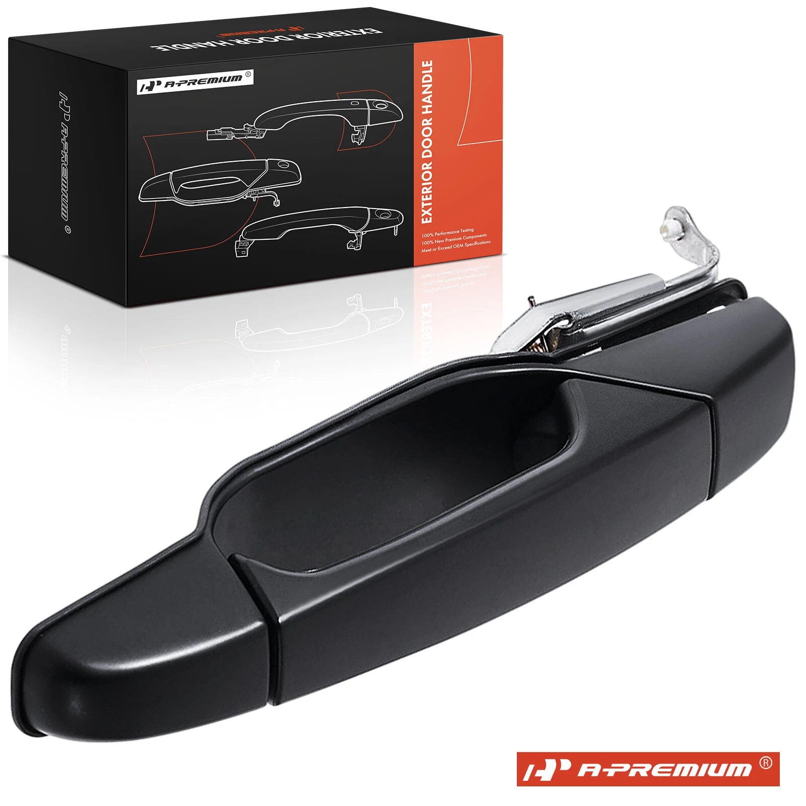 Rear Left Black Exterior Door Handle for Chevrolet Silverado 1500 (2007–2018)