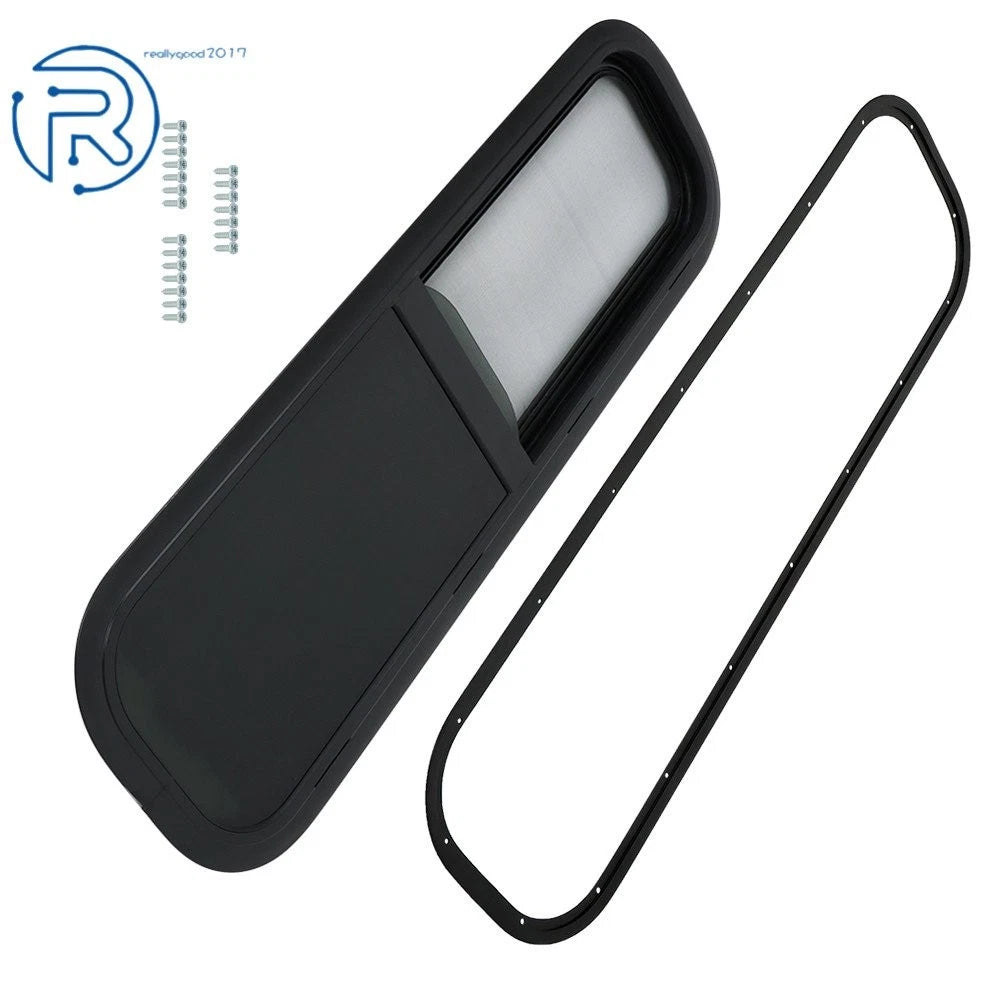 Horizontal Sliding RV Window for Cargo Trailer (24"-48" W × 12"-22" H)