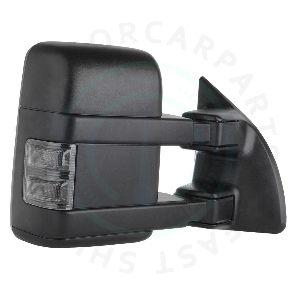2X Smoke Signal Manual Tow Mirrors for Ford F250 F350 F450 Super Duty (1999–2016)