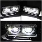 LED Halo Ring DRL Side Signal Headlights Chrome for Peterbilt 359 379 389 (1981–2021)