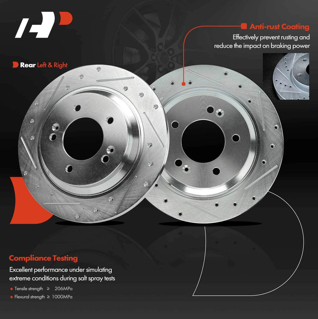 Drilled Brake Rotors for Hyundai Elantra, Sonata, Kia Optima
