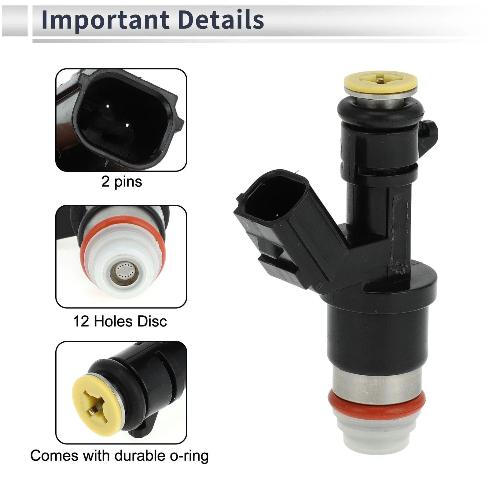Fuel Injector No. 16450-R40-A01 for Honda Accord 2.4 (2008–2012) 1 Pc Black