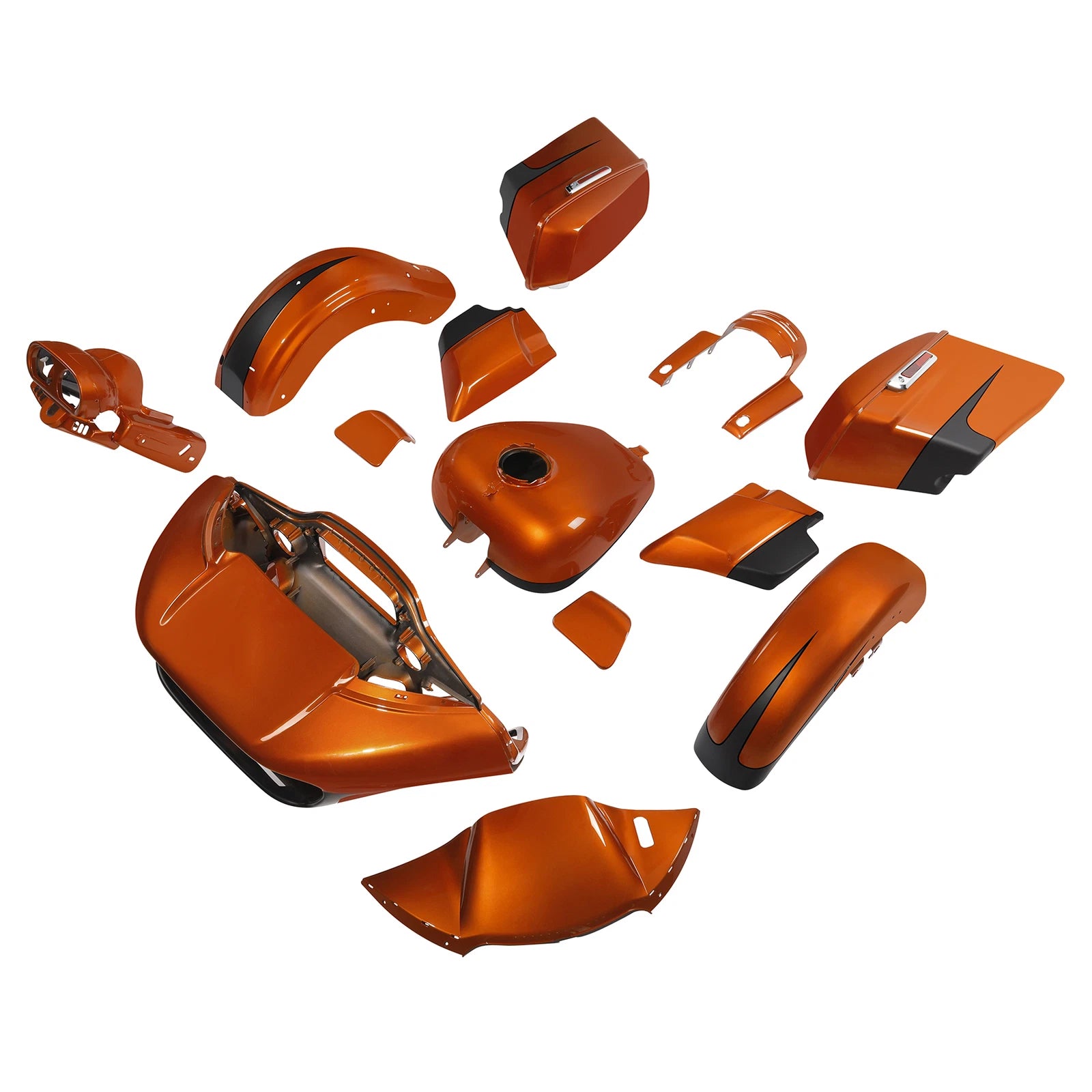 Fairings Body Paint Set for Harley Road Glide (2015–2023) Scorched Orange/Black Denim