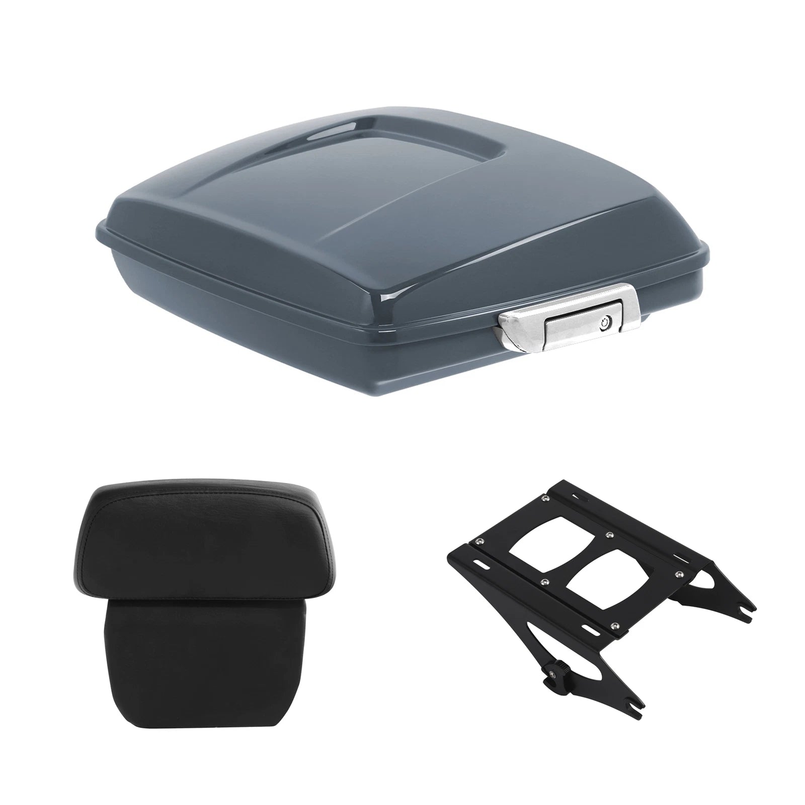 Razor Trunk Backrest Mount Rack for Harley Road King (2014–2026) Gunship Gray