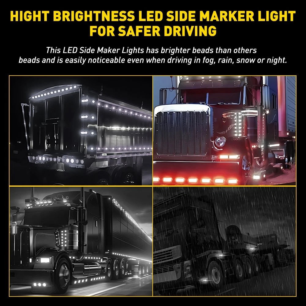20X Mini LED Bullet Side Marker Lights for Truck Trailer (3/4")