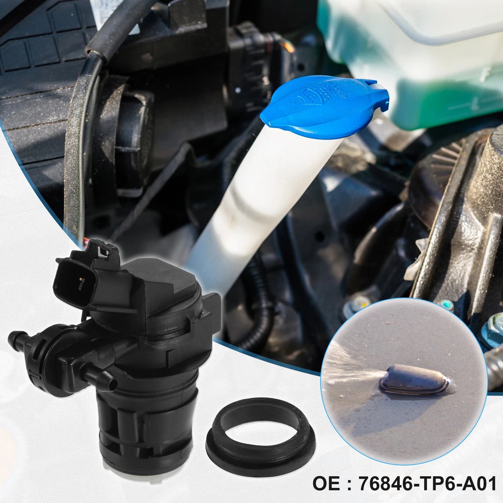 Windshield Washer Motor Pump for Toyota RAV4 (2004–2014) No. 76846-TP6-A01