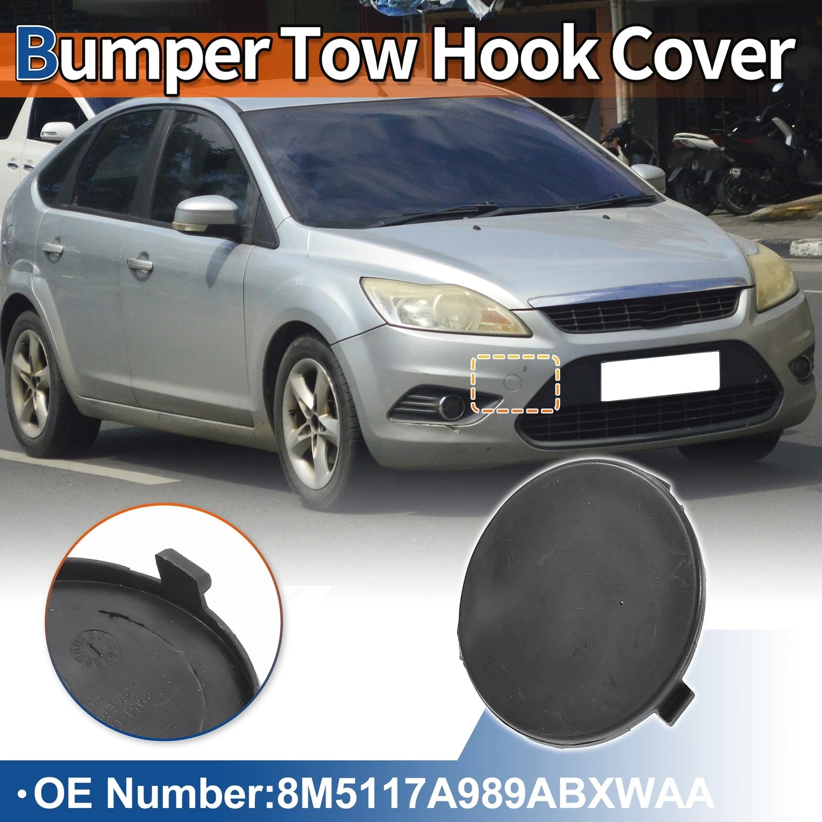 Tow Hook Cover for Ford Focus MK2 (2007–2011) No. 1521645 Unpainted