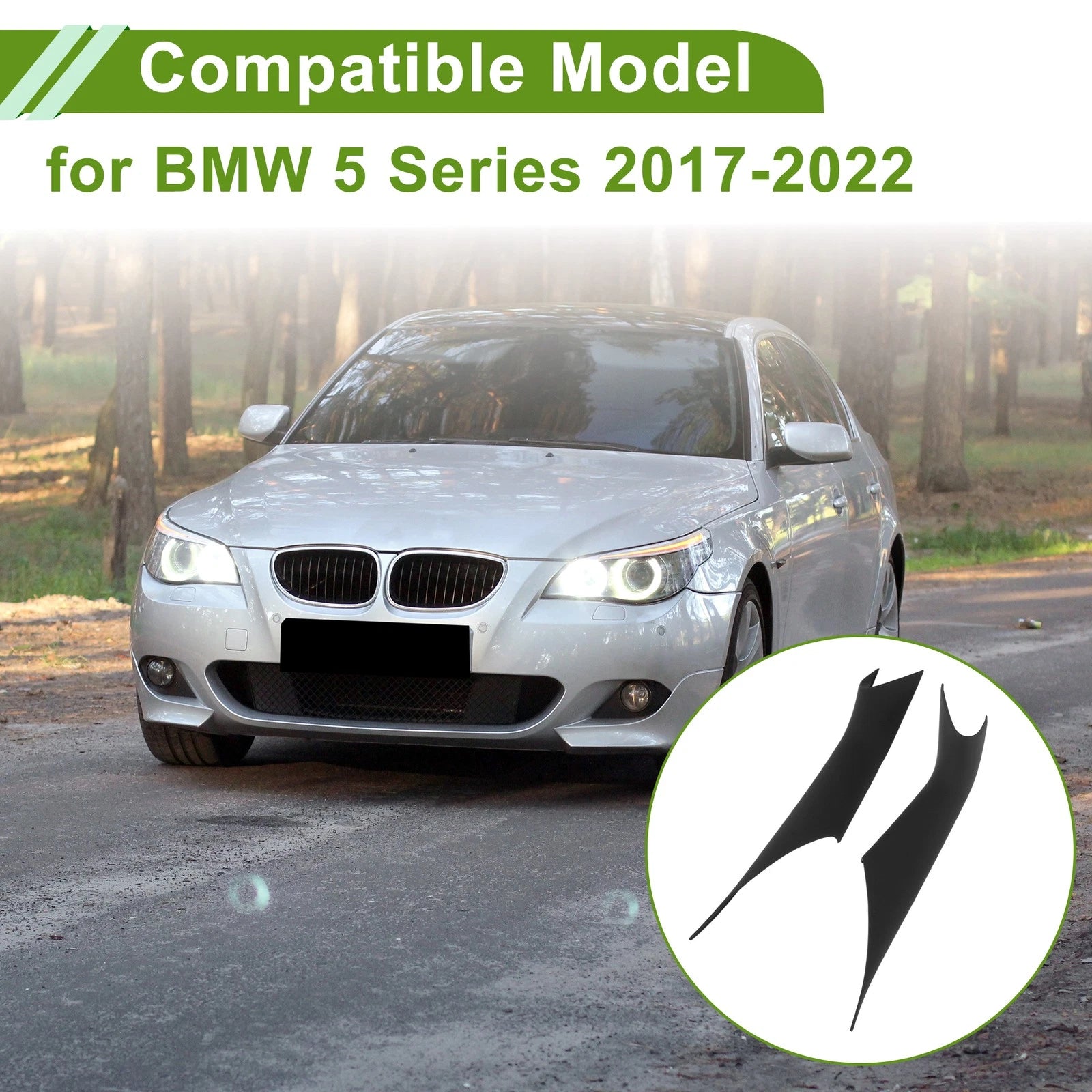 Door Panel Handle Pull Trim Cover for BMW 5 Series (2017–2022) Black