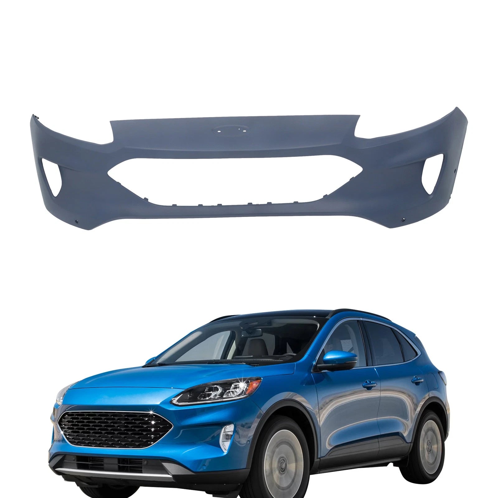Front Upper Bumper Cover for Ford Escape (2020-2022) with Sensor Holes