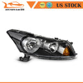 Set of 2 Black Housing Headlights Assembly for Honda Accord 2008–2012 L+R