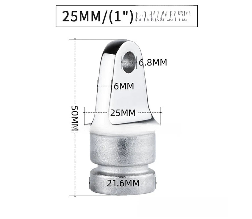 316 Stainless Steel Inside Eye End for Yacht Bimini Frame (22mm, 25mm)