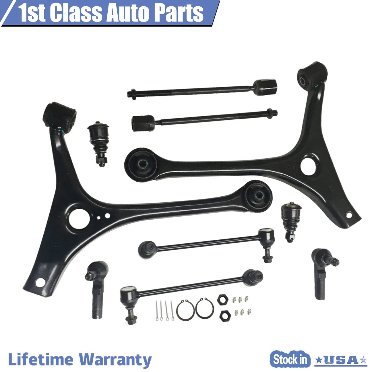 Front Suspension Lower Control Arm Tie Rod Sway Bars for Ford Taurus (1998-2007)