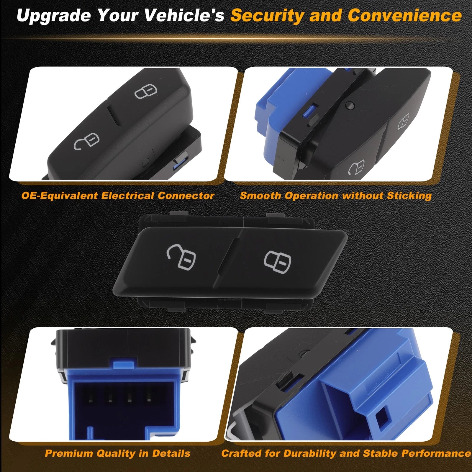 Front Right Door Lock Switch for Volkswagen Passat Sedan (2012–2013) 561962126A