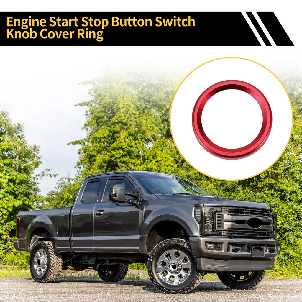 Engine Start Stop Button Switch Knob Cover Ring for Ford Maverick (2022) Red