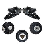 Set of 2 Halogen Headlight Assemblies for Nissan Rogue (2008–2013) Black Housing