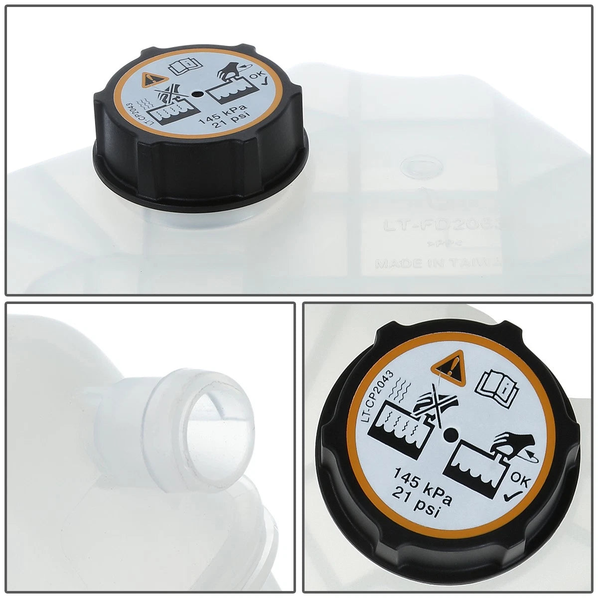 Engine Coolant Overflow Tank Reservoir Bottle w/Cap for Ford Fiesta (2011–2019)