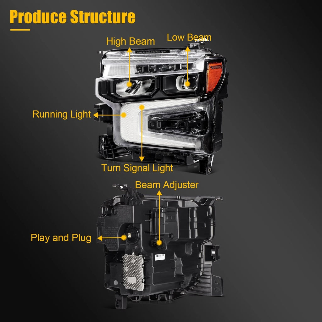 LED Headlight Assembly for Chevy Silverado 1500 (2022–2025)