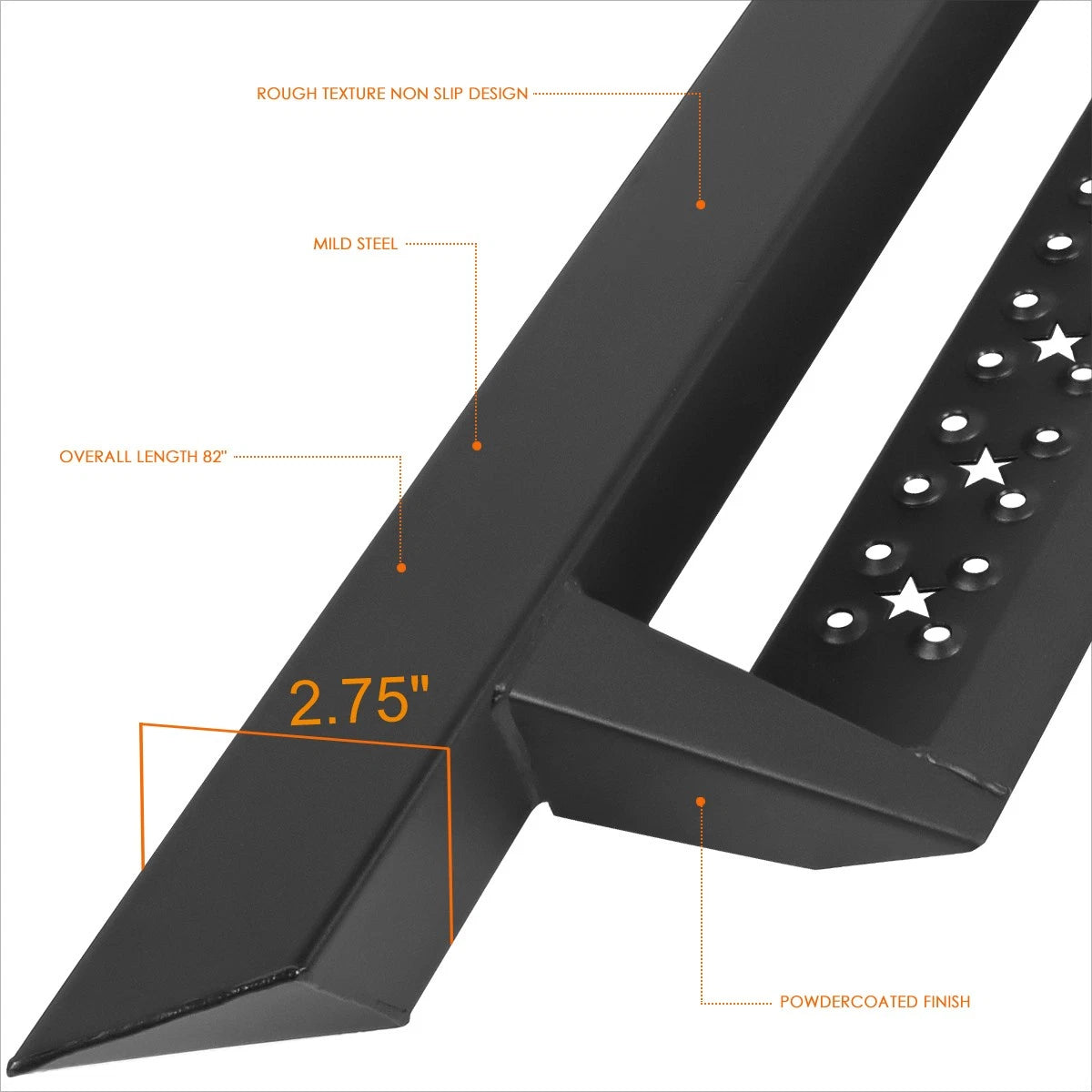 Rear Step Bumper Face Bar for Ford F-150 Fleetside (2004–2006) Black
