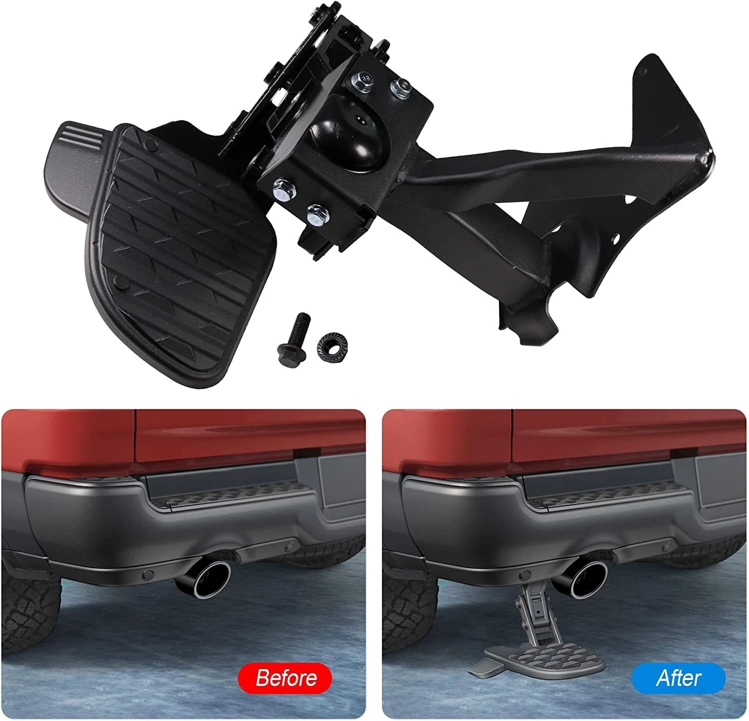 Rear Bed Step for RAM 1500 DT (2019–2023) 82215289AH Black Dual Exhaust