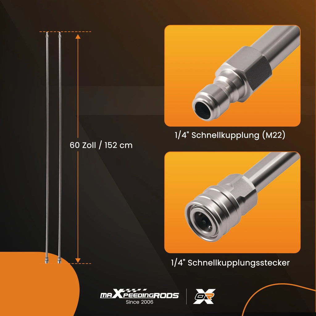 2 Pack Pressure Washer Extension Wand Rods 60 Inch 1/4 QC Stainless Steel