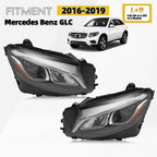Full LED Headlight Set for Mercedes Benz GLC X253 (2016–2019) Left+Right Pair