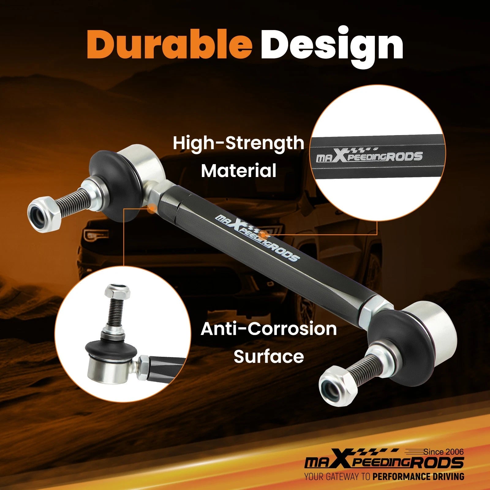Adjustable Sway Bar Links for Universal Fit (180mm-230mm)