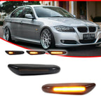 Smoked Dynamic Amber LED Front Side Marker Signal Lights for BMW 1 3 5 X Series