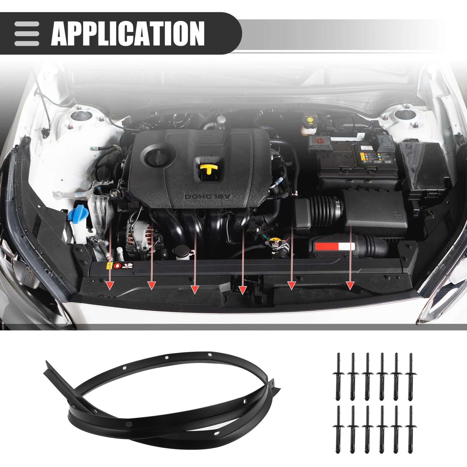 Front Bumper Hood Seal with Rivets 68051392AB for Dodge Challenger (2008–2023)