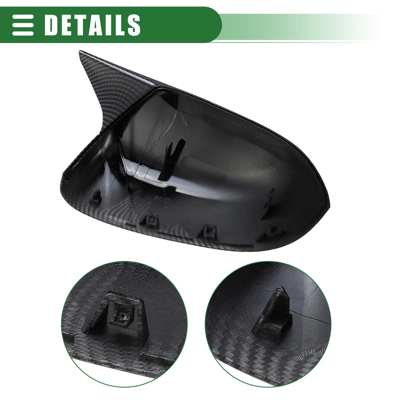 1 Pair Rearview Mirror Cover for BMW X3 G01 X4 (2018–2023) Black