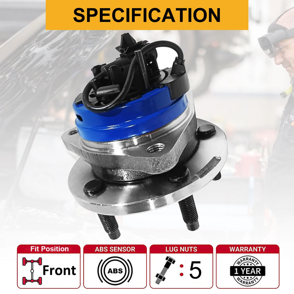 2X Front Wheel Bearings and Hubs Assembly 513214 for Saturn Aura (2007–2009)
