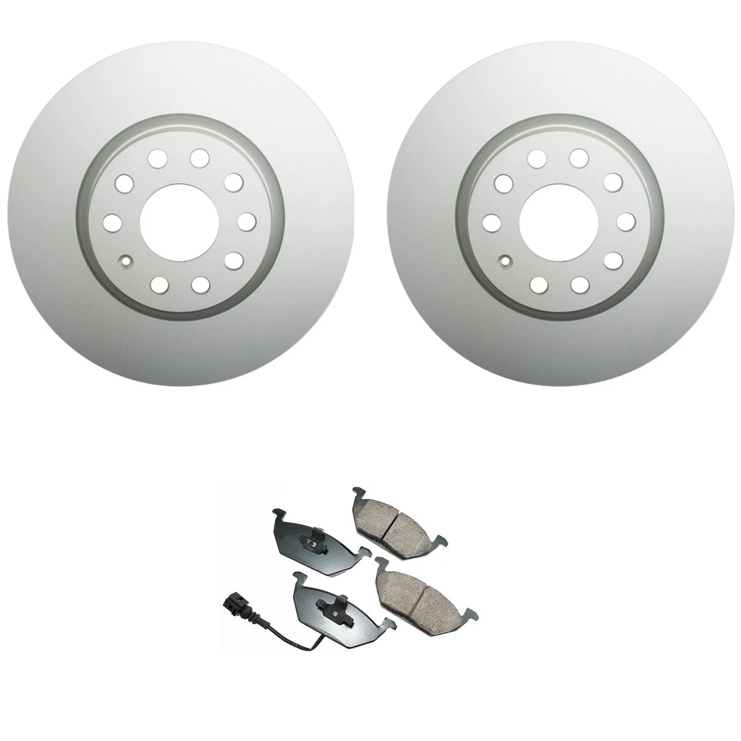 Front Rotors & Akebono EURO Ceramic Brake Pads Kit for A3, Beetle, Passat