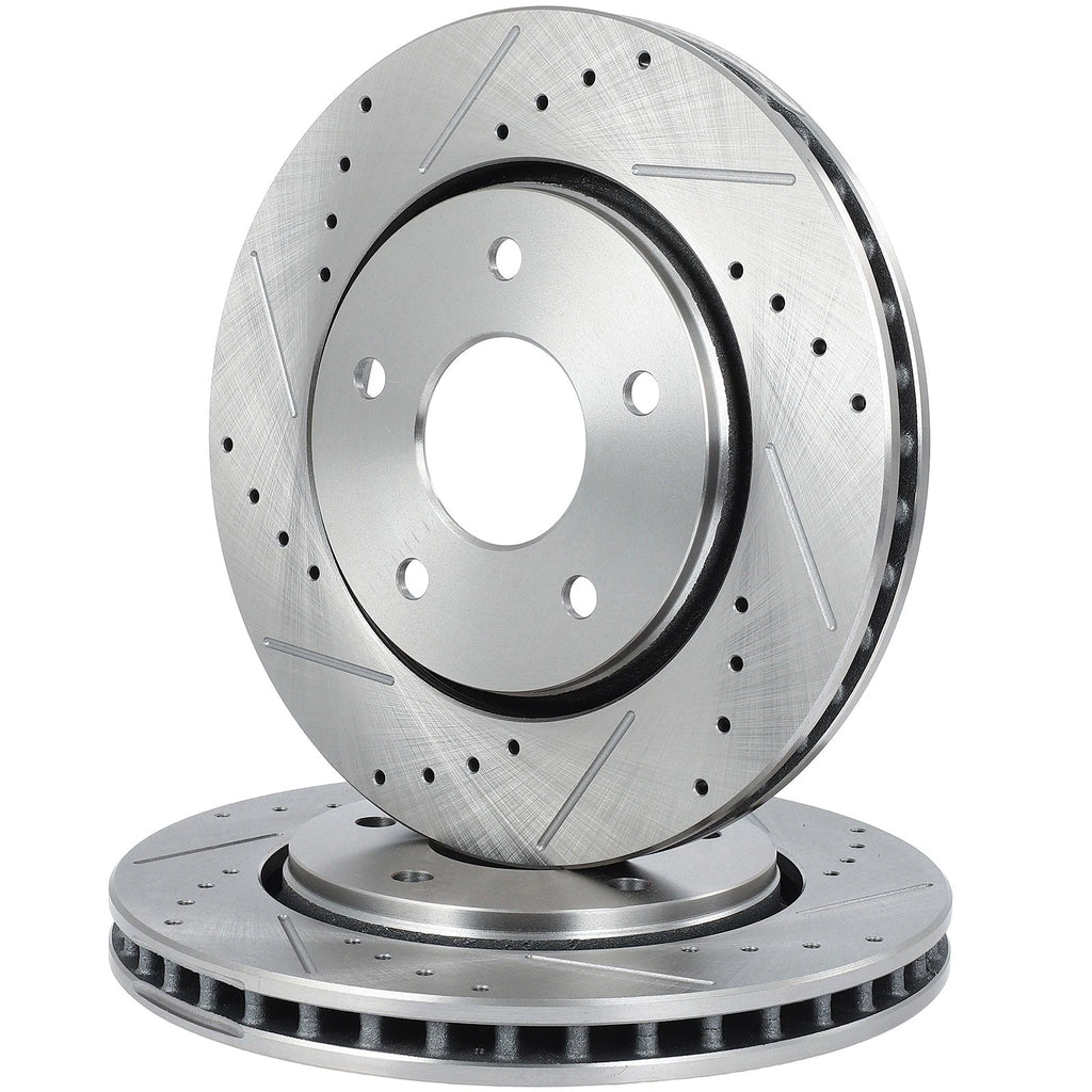 Front Drilled Slotted Brake Rotors for Volkswagen Routan (2009–2014)