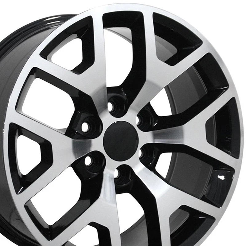 22 Inch Machined Black Wheel Replacement for 1992–1994 Chevy Blazer