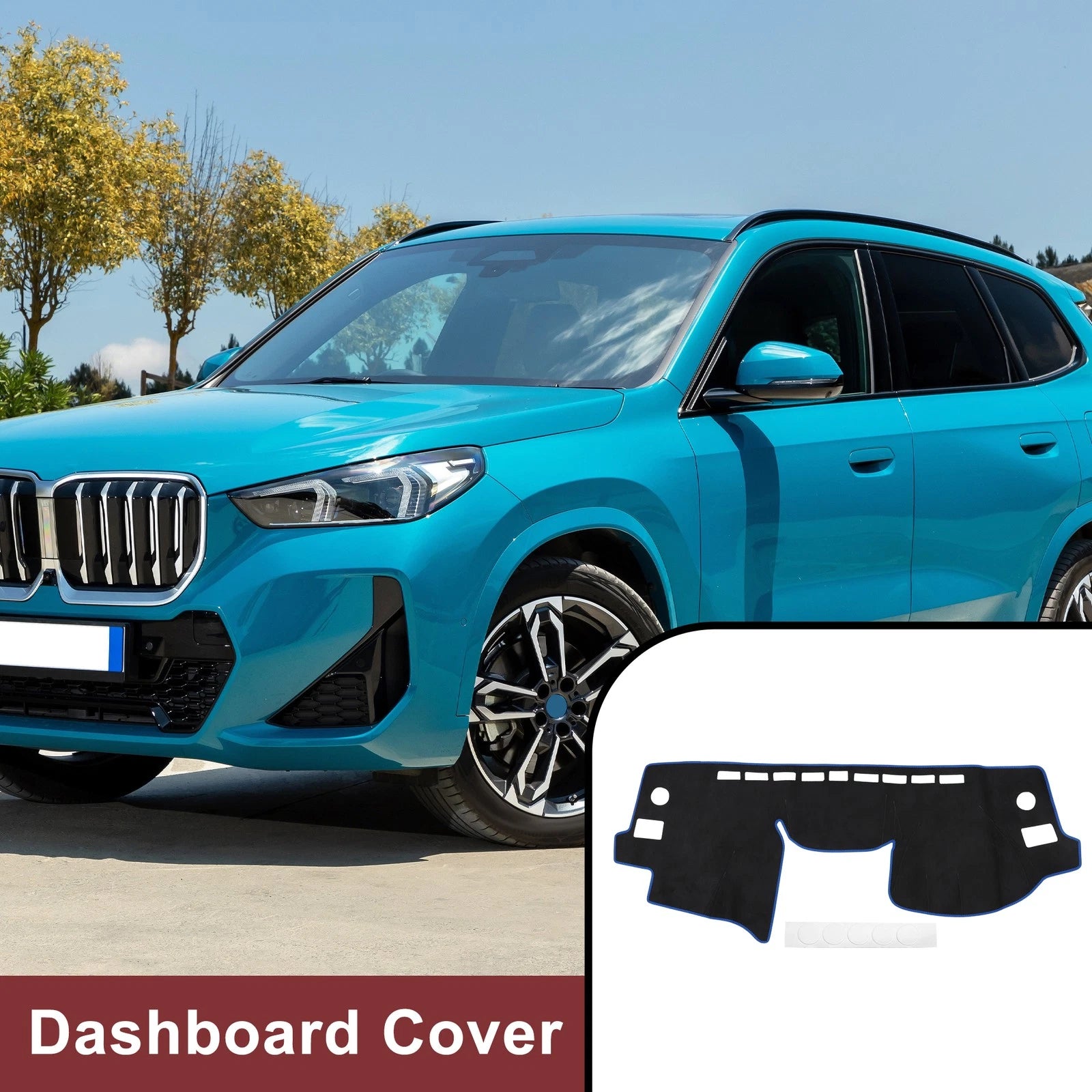 Dashboard Cover Mat for Subaru XV/Impreza (2012–2016) Black Blue