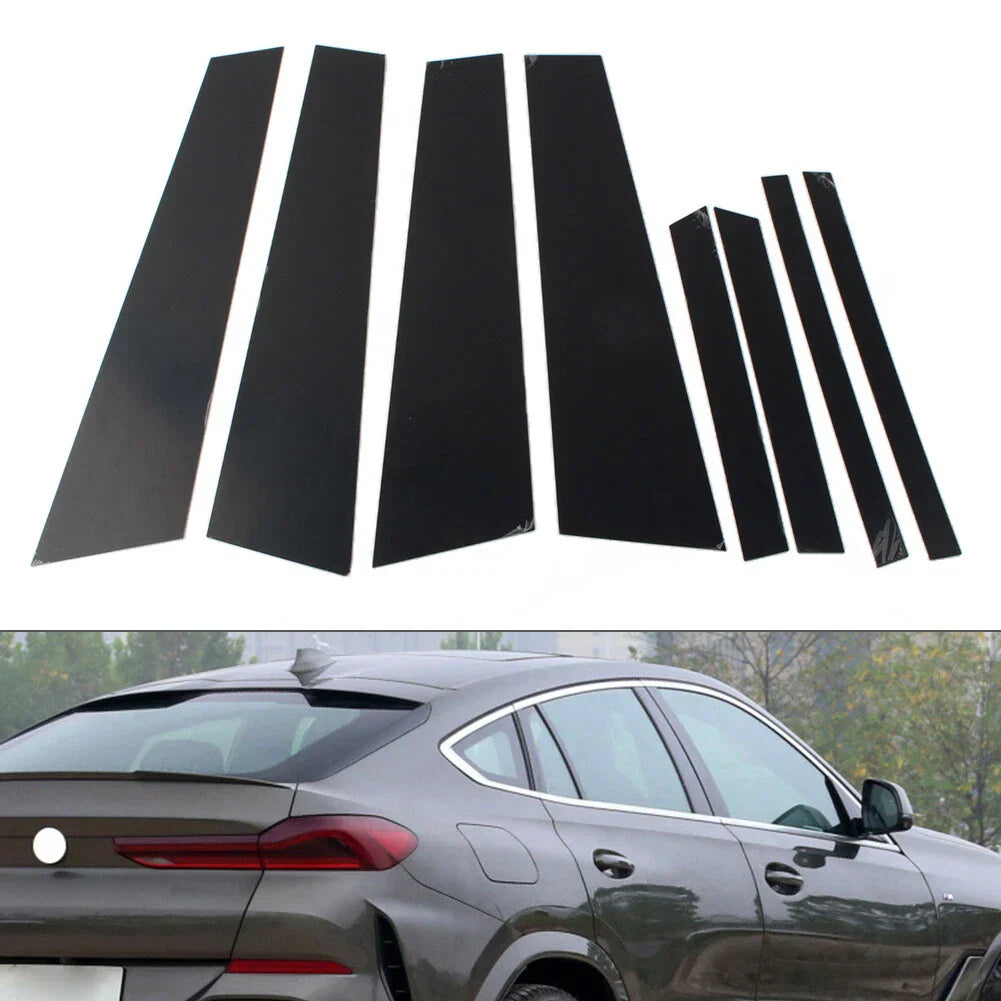8 Pcs Car Door Window Column B C Pillar Trim for BMW X6 (2020-2021)