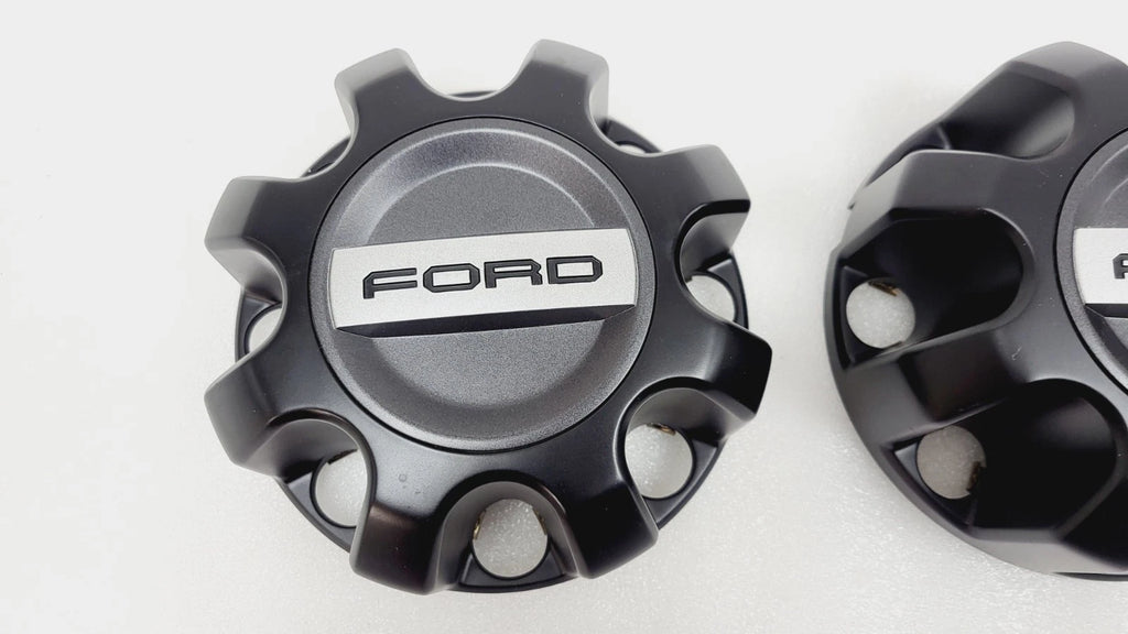 Set of 2 Matte Black Rear Center Caps for Ford F250 F350 Tremor (2017–2026)