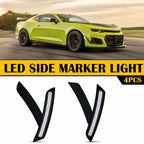 LED White Front & Rear Lamp Side Marker Lights for Chevy Camaro (2016–2022)