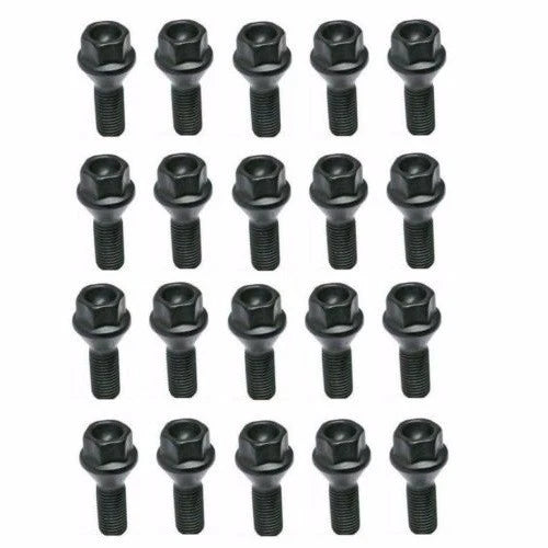 Set of 20 Black Lug Bolts for BMW (OEM 36136781150)