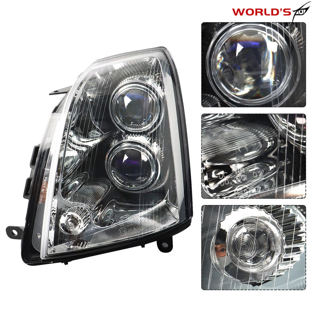 Headlight Assembly for Cadillac STS (2005–2011) Halogen Black Housing Driver Side