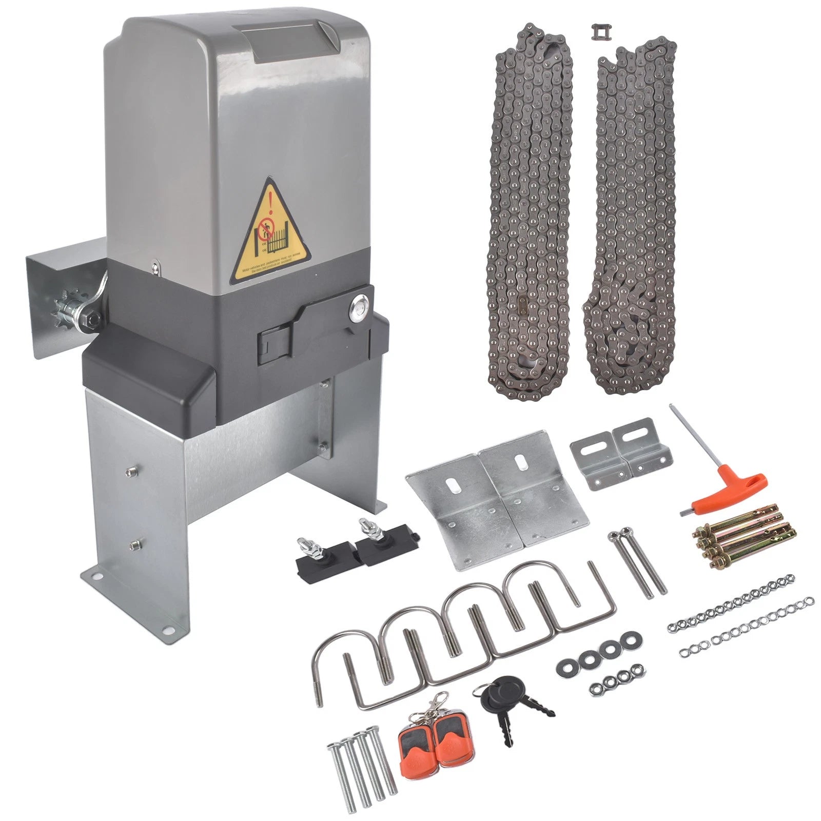 Automatic Sliding Gate Opener Kit for Electric Gates (1800lbs) + 2 Remotes