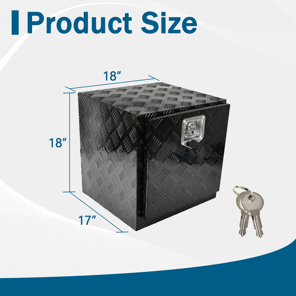 18" x 17" x 18" Black Aluminum Tool Box for Pickup Truck (Fits )