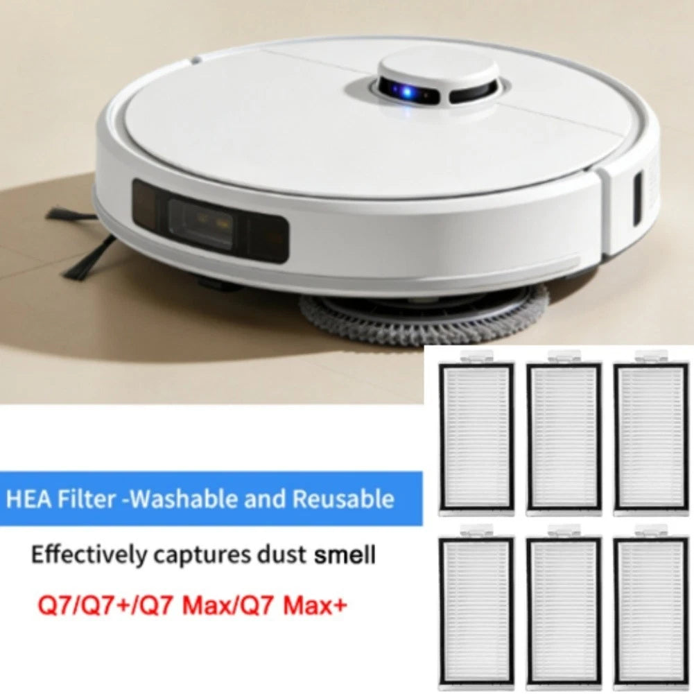6-Pack HEPA Filters for Roborock Q7 Series (2021–2023)