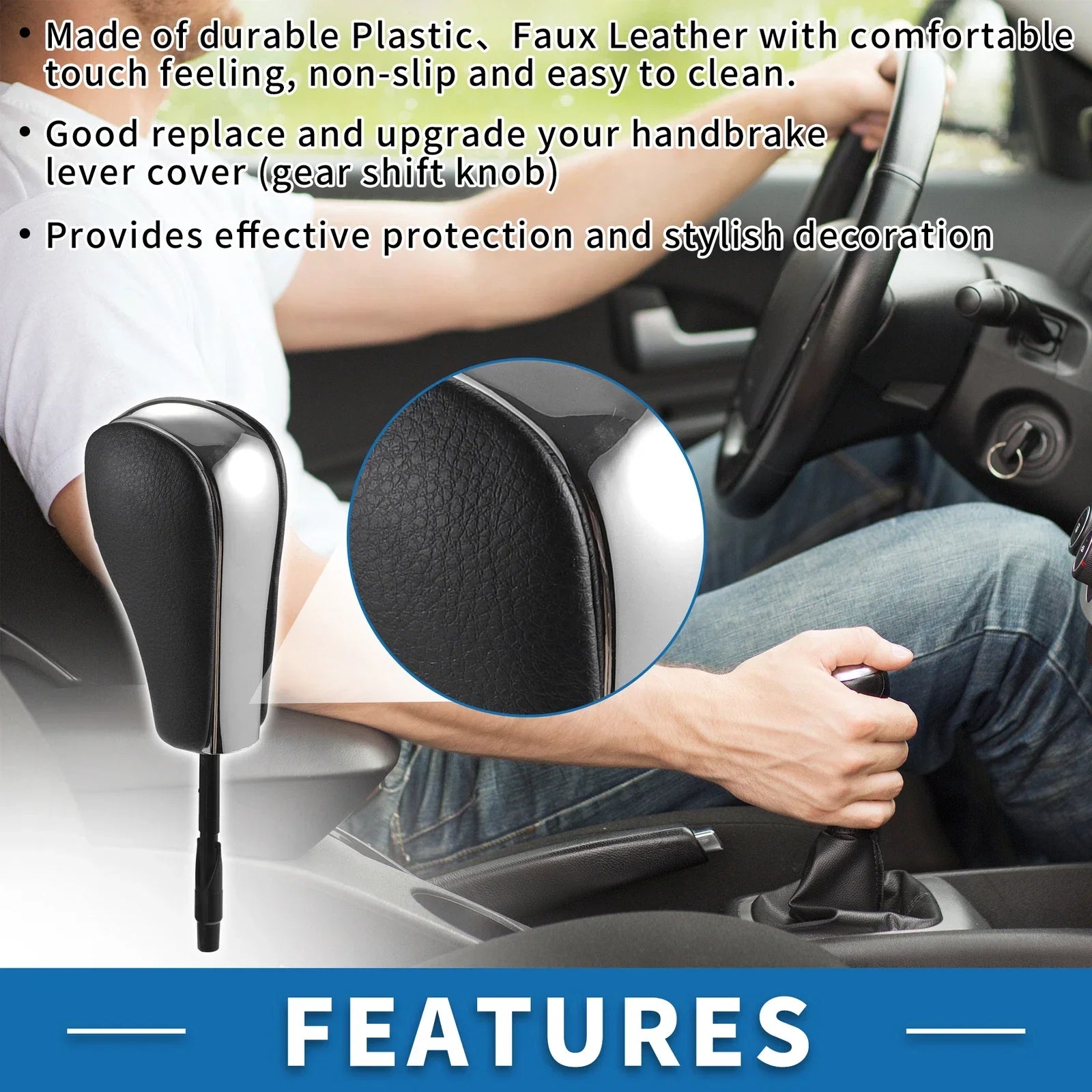 Gear Shifter Knob for BMW 1 Series E81 (2006-2011) Faux Leather Chrome