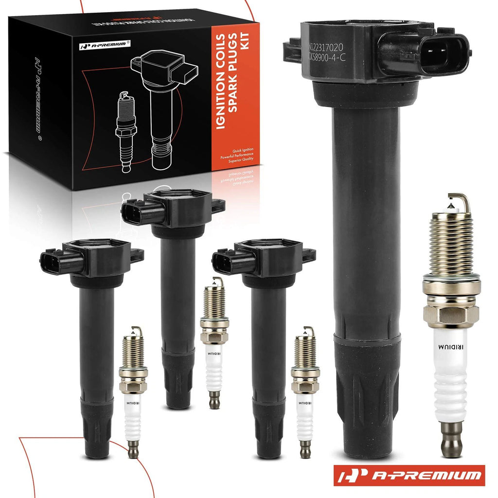 Set of 4 Ignition Coils & Spark Plugs for Mitsubishi RVR