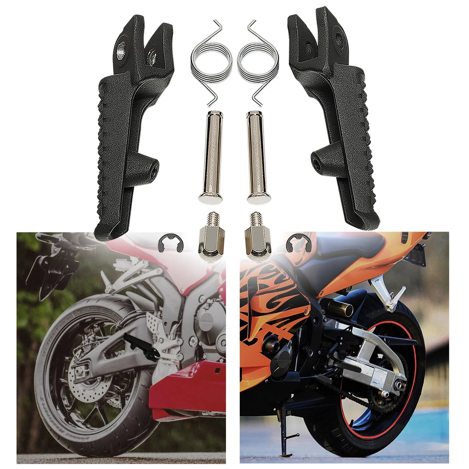 Front Footpegs Footrest for Honda CB1000R (2008–2025), CBR600RR (2003–2025), 1000RR (2004–2025)