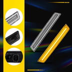 2X Amber LED Front Side Marker Lights Clear Lens for Dodge Challenger (2015–2023)